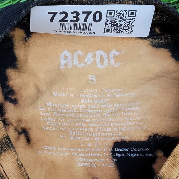 ACDC Tie-Dye Shirt Womens Small 16x26 Bleached - Picture 8 of 11